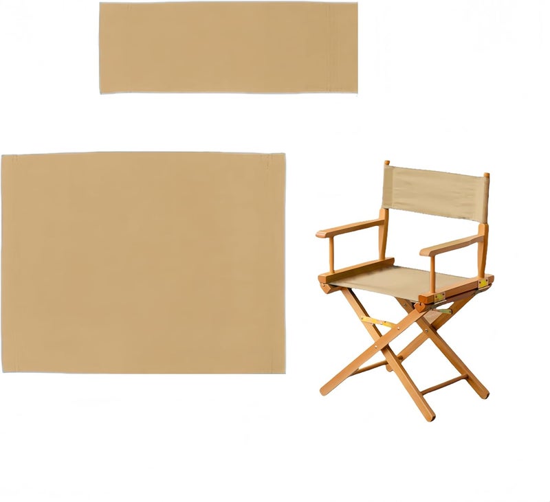wonofa 1 Set Director Chair Canvas Replacement with Wood Stick,18.9''L X 15''W Portable Replacement Cover Canvas for Directors Chair (Khaki) - Image 1